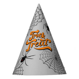 Trick or Treat Typography w/Spiders ID680 Party Hat