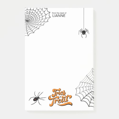 Trick or Treat Typography wSpiders ID680 Post_it Notes