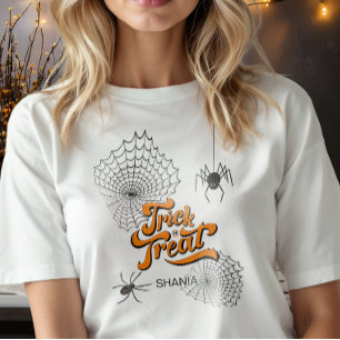 Trick or Treat Typography w/Spiders ID680 T-Shirt