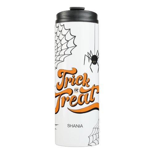 Trick or Treat Typography wSpiders ID680 Thermal Tumbler