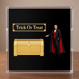 Trick Or Treat Vampire Halloween Acrylic Tray