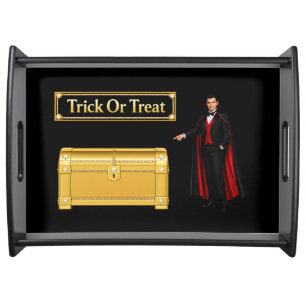 Trick Or Treat Vampire Halloween Serving Tray