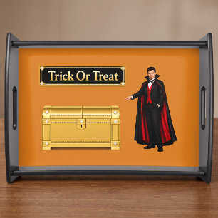 Trick Or Treat Vampire Halloween Serving Tray