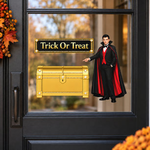 Trick Or Treat Vampire Halloween Window Cling
