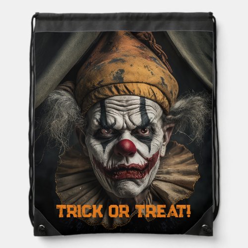 Trick or Treat Victorian Clown  Drawstring Bag