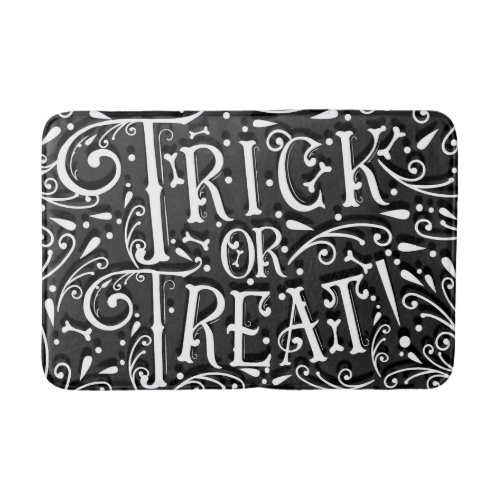 Trick or Treat Vintage Chalk Bones Halloween Bath Mat