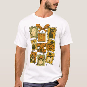 Trick Or Treat Vintage Halloween Retro Postage T-Shirt