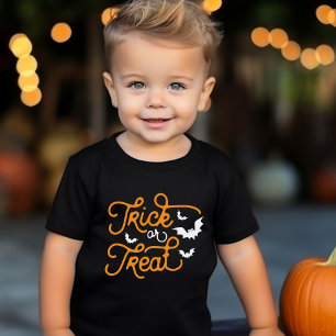 Trick or Treat Vintage Script & Bats Halloween T-Shirt