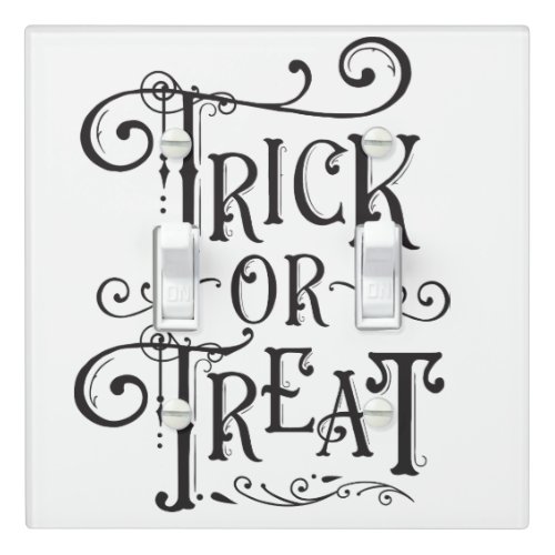 Trick or Treat Vintage Typography Type Halloween Light Switch Cover
