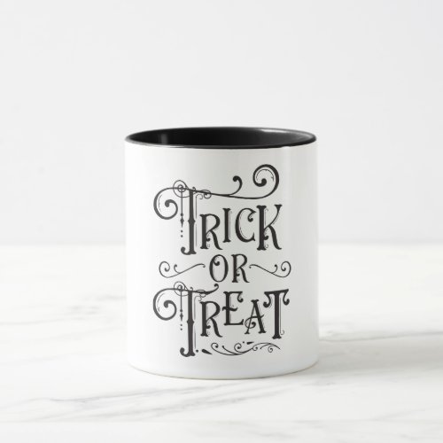 Trick or Treat Vintage Typography Type Halloween Mug