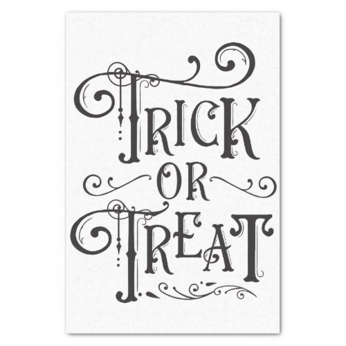 Trick or Treat Vintage Typography Type Halloween Tissue Paper