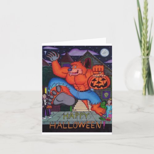 Trick_or_Treat Werewolf Halloween Card