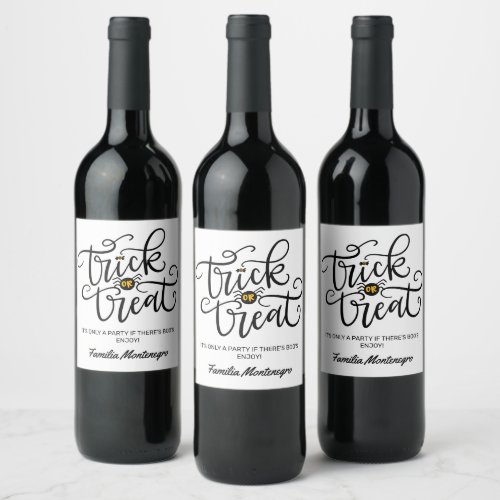 Trick or Treat Wine Labels