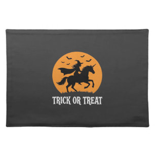 Trick or Treat Witch Unicorn Halloween Design_1 Cloth Placemat