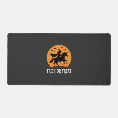 Trick or Treat Witch Unicorn Halloween Design_1 Desk Mat