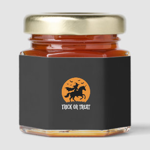Trick or Treat Witch Unicorn Halloween Design_1 Honey Jar Favors