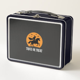 Trick or Treat Witch Unicorn Halloween Design_1 Metal Lunch Box