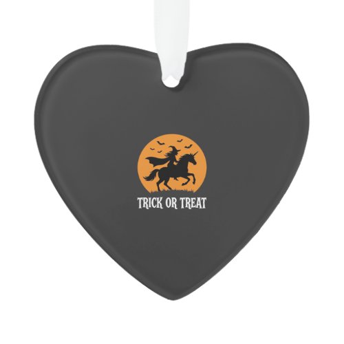 Trick or Treat Witch Unicorn Halloween Design_1 Ornament