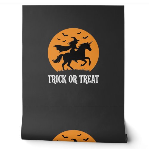 Trick or Treat Witch Unicorn Halloween Design_1 Wallpaper