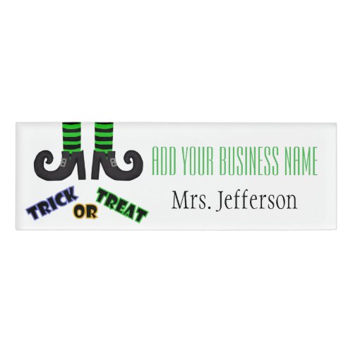 Trick Or Treat Witches Feet Name Tag