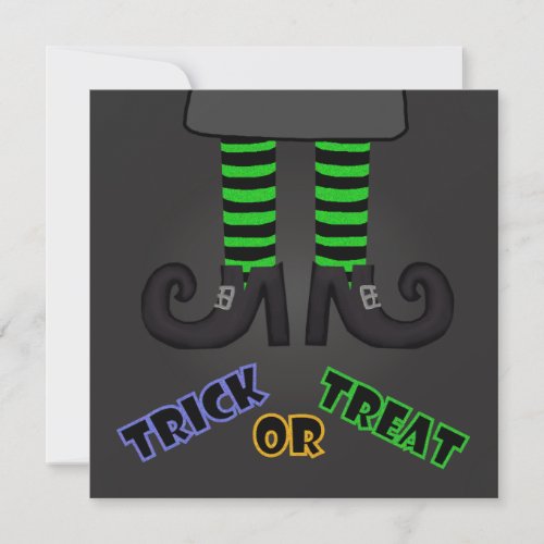Trick Or Treat Witches Feet Party Invitation