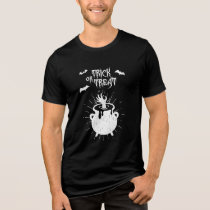 trick or treat witch's cauldron halloween Tri-Blend shirt