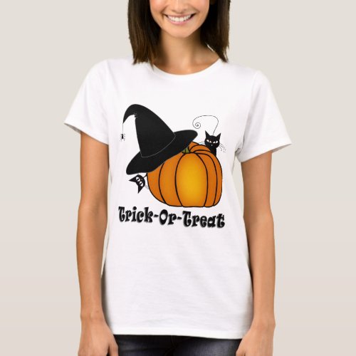 Trick_Or_Treat Witchs Hat Cats Pumpkin T_Shirt