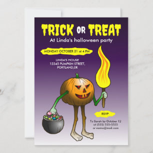 Trick or Treat with Jack O'lantern Invitation