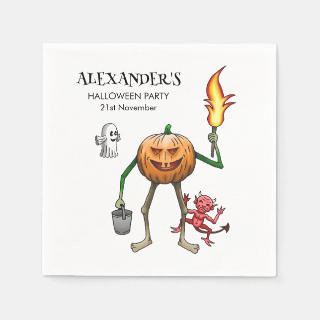Trick or Treat with Jack O'lantern Napkins (Front)