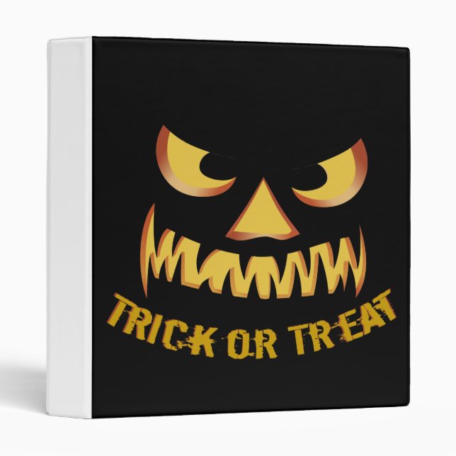 Trick or Treat with Pumpkin Face 3 Ring Binder (Front/Spine)