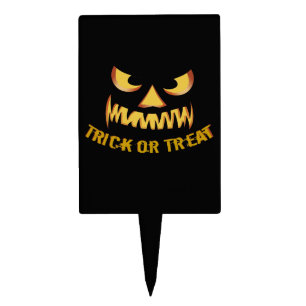 Trick or Treat with Pumpkin Face Cake Topper