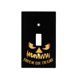 Trick or Treat with Pumpkin Face Light Switch Cover