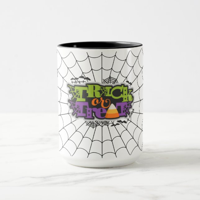 Trick or Treat with Spider Web Mug (Center)