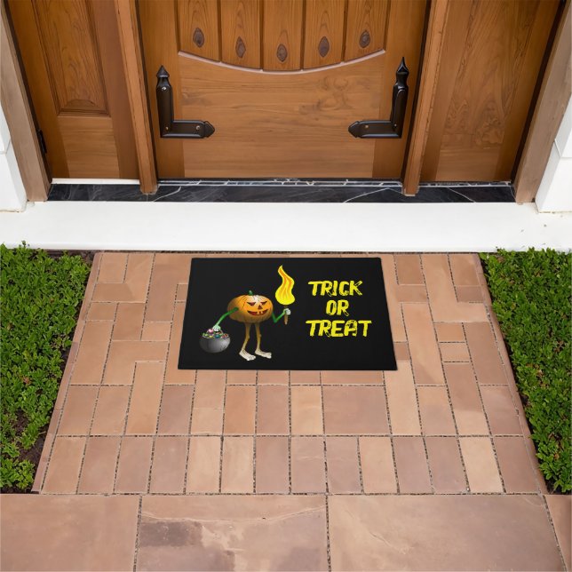 Trick or Treat with The Pumpkin Doormat (Outdoor)