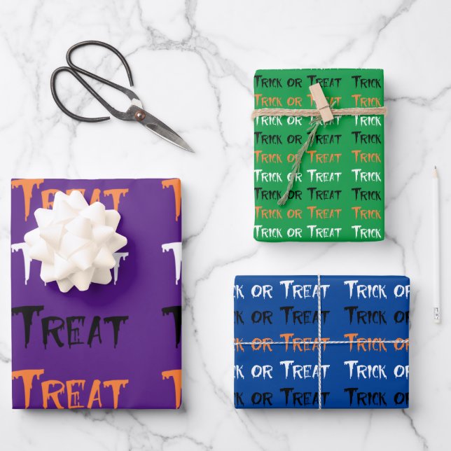 Trick Or Treat Wrapping Paper Sheets (Front)