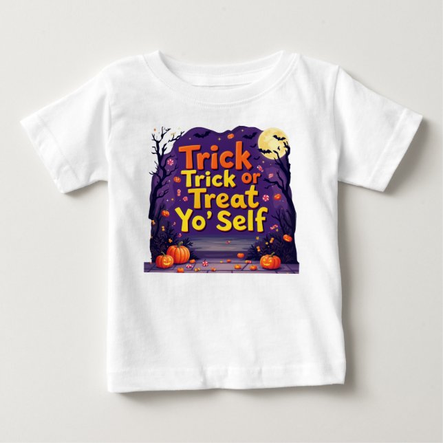 Trick or Treat Yo’ Self  Baby T-Shirt (Front)