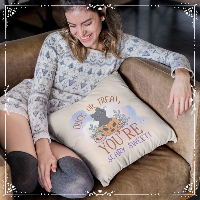 Trick or Treat You're Scary Sweet Throw Pillow (Trick or Treat, You're Scary Sweet! Cover from The Beekeeper Store)