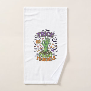 Trick Or Treat Yourself Zombie Hand Halloween Cand Towel