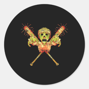 Trick Or Treat Zombie Gift Scary Halloween Classic Round Sticker