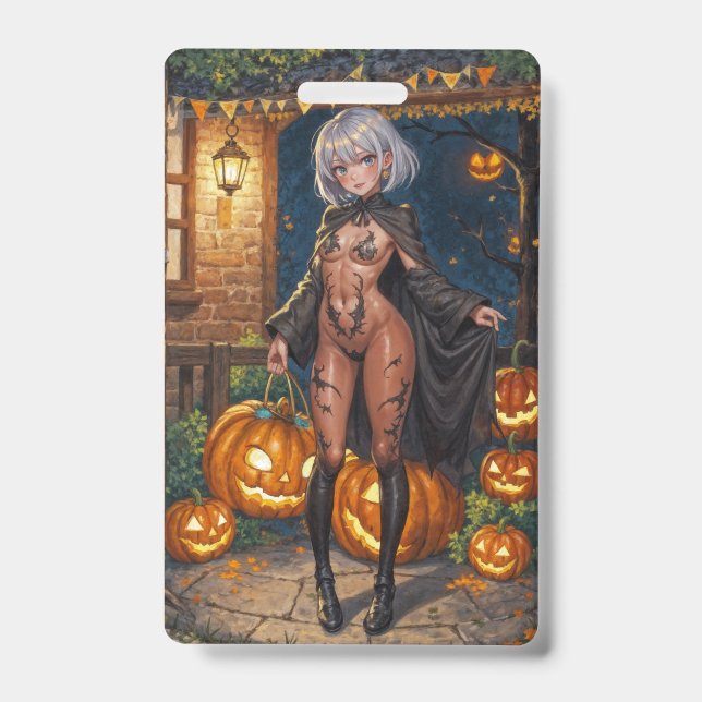 Trick or Treater, Brave Halloween Costume Girl Badge (Front)