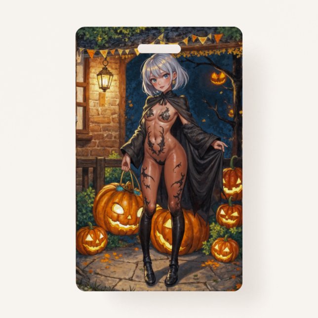 Trick or Treater, Brave Halloween Costume Girl Badge (Front)