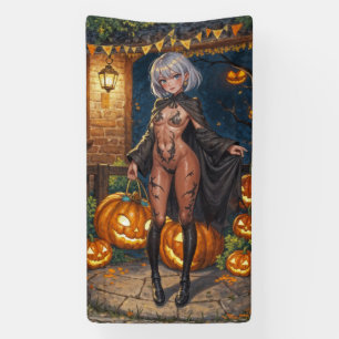Trick or Treater, Brave Halloween Costume Girl Banner