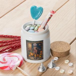 Trick or Treater, Brave Halloween Costume Girl Candy Jar