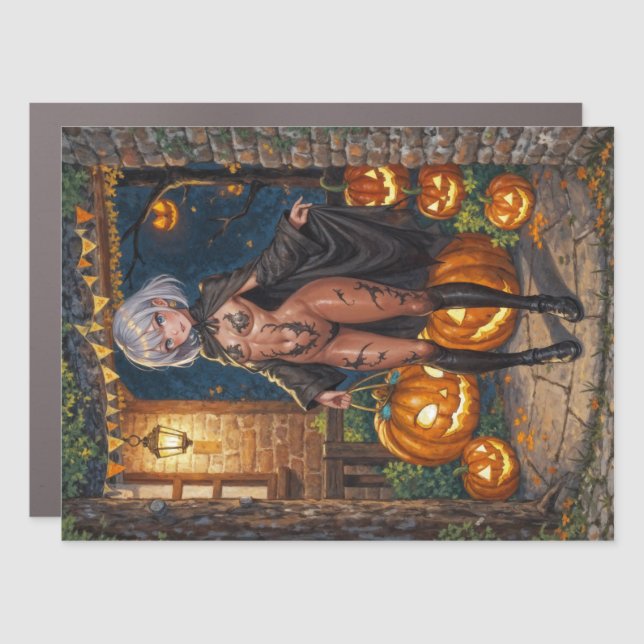 Trick or Treater, Brave Halloween Costume Girl Car Magnet (Front)