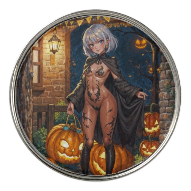 Trick or Treater, Brave Halloween Costume Girl Golf Ball Marker (Front)