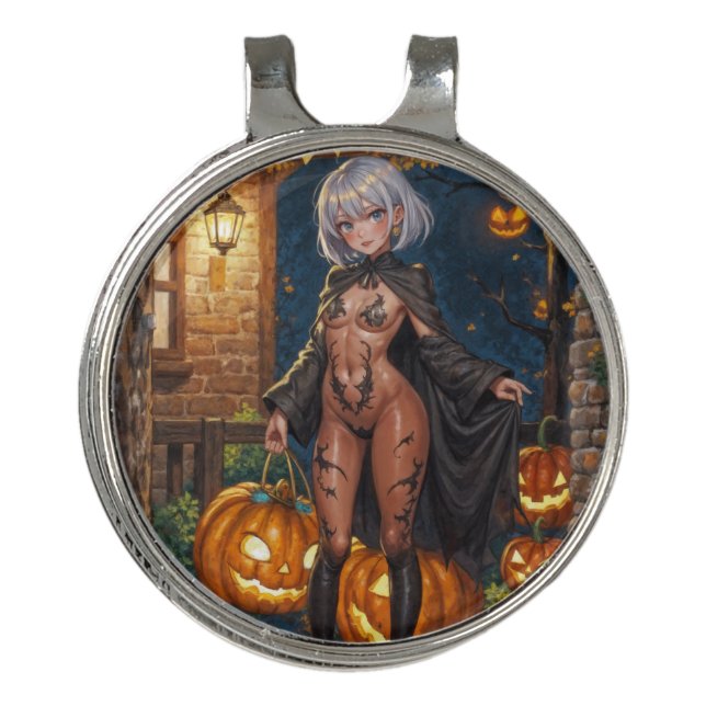 Trick or Treater, Brave Halloween Costume Girl Golf Hat Clip (Front)