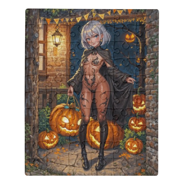 Trick or Treater, Brave Halloween Costume Girl Jigsaw Puzzle (Puzzle Vertical)