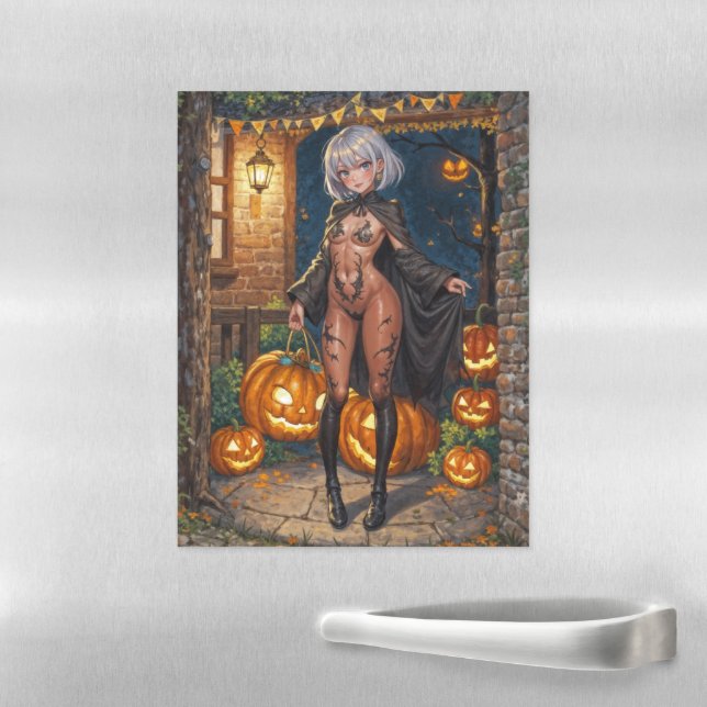 Trick or Treater, Brave Halloween Costume Girl Magnetic Dry Erase Sheet (In Situ)