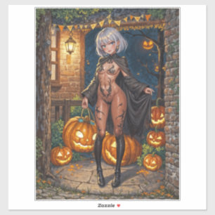 Trick or Treater, Brave Halloween Costume Girl Sticker