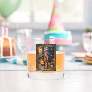 Trick or Treater, Brave Halloween Costume Girl Whiskey Glass